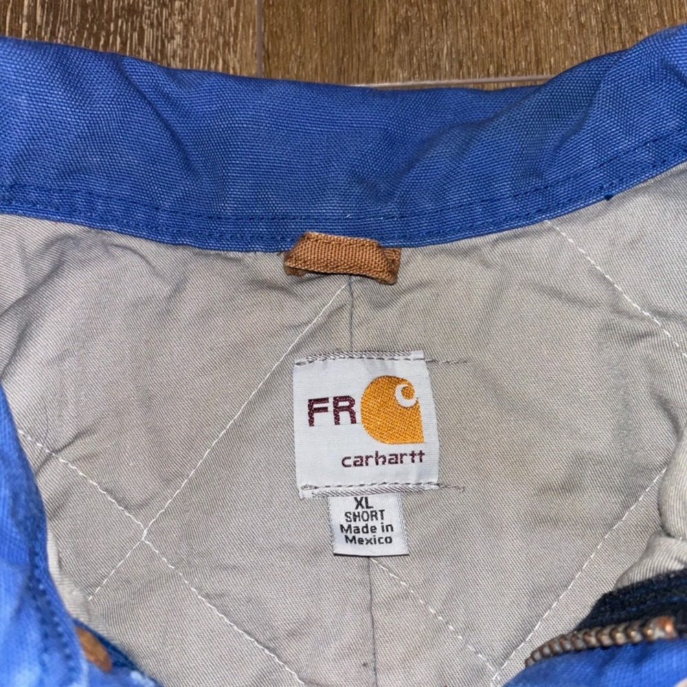 Carhartt FR Flame Resistant Insulated Coveralls Blue Mens XL Short Work Overalls - Picture 4 of 7